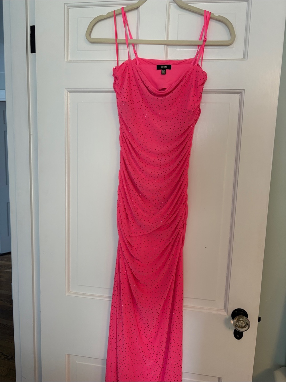 AFRM Pink Rhinestone Bodycon Maxi Dress - Picture 3 of 7